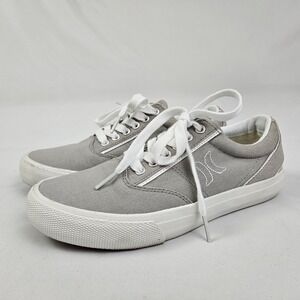 Hurley Women's Gray Canvas Sneaker Kayo Lace Tennis Shoes  Sz 6.5 EUC
